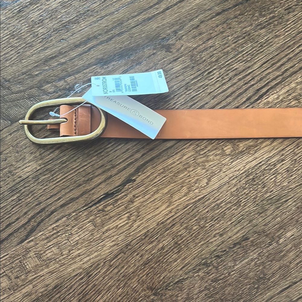 Treasure & Bond Orange Belt with Gold Buckle